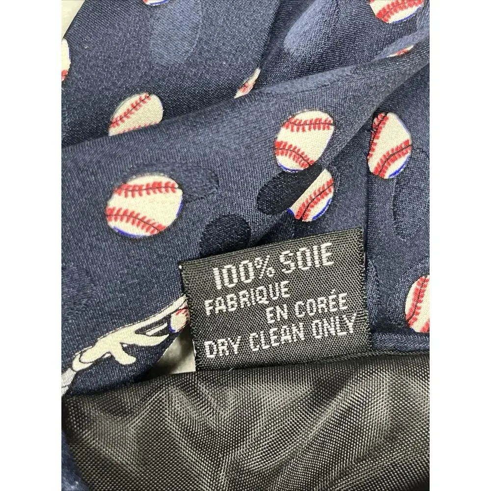 Vintage Looney Tunes Baseball Silk Tie Bugs Yosemite Tasmanian Taz Mens Necktie